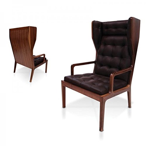 James UK Fauteuil wingback cuir noir 4693138596987 (4693138596987)