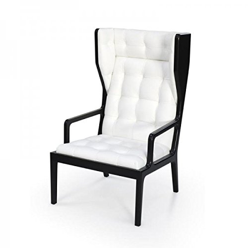 James UK Fauteuil wingback de noir et blanc en cuir 4693138596994 (4693138596994)