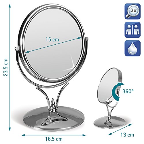 Aphrodite miroir cosmetique sur pied double fac...