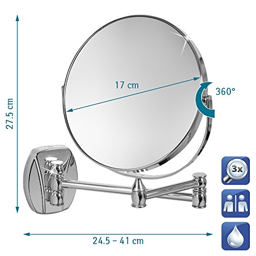 Izolde miroir telescopique mural double face br...