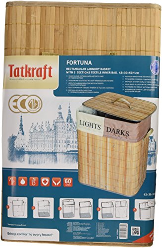 Fortuna panier a linge rectangulaire bambou ave...