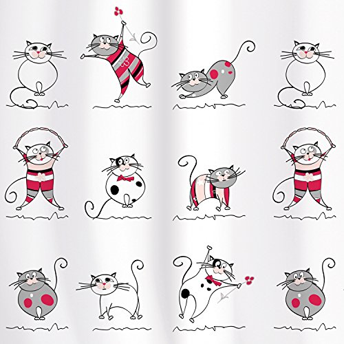 Tatkraft Funny cats rideau de douche original peva 180x180cm avec 12 anneaux code EAN 4742943014022 