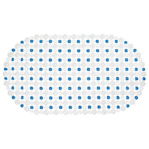 Lotus tapis antiderapant bleu blanc pour baigno...