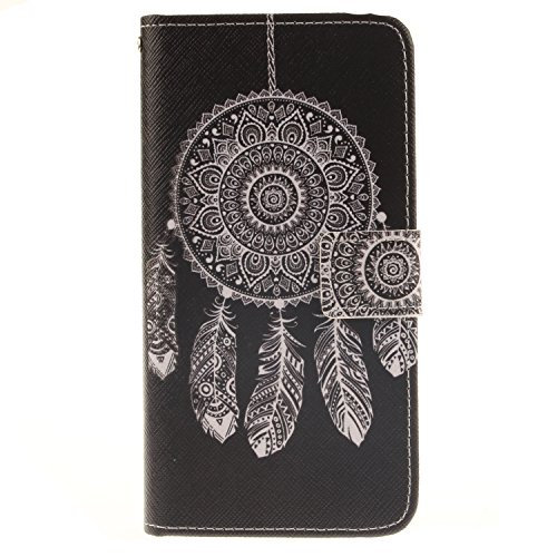 Ecoway Coque pour Samsung Galaxy A3 2016 A3100 A310F ,Housse en cuir pour Samsung Galaxy A3 2016 A3100 A310F ,Ecoway Colorful imprimé étui en cuir PU Cuir Flip Magnétique Portefeuille Etui Housse de Protection Coque Étui Case Cover avec Stand Support Avec des Cartes de Crédit Slot et Fonction Support pour Samsung Galaxy A3 2016 A3100 A310F - Noir et blanc motif de rêve 4757251780446 (4757251780446)