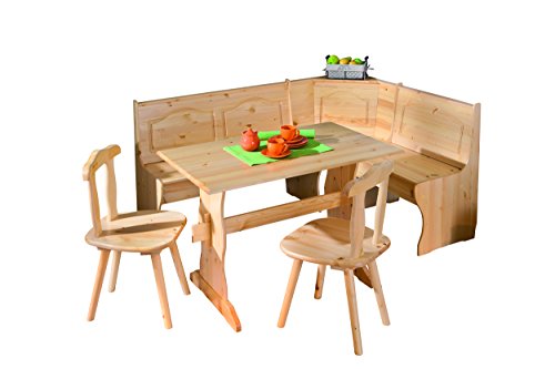 Coin repas d'angle avec table et chaises pin ma...