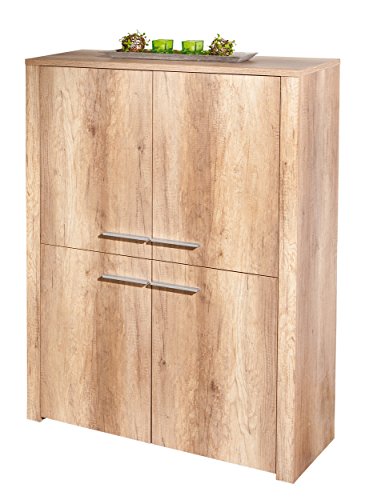 Bahut à 4 portes design coloris chêne brut