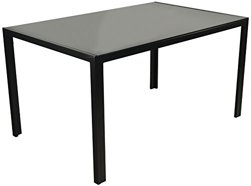 Table à manger 140 cm en verre trempé noir