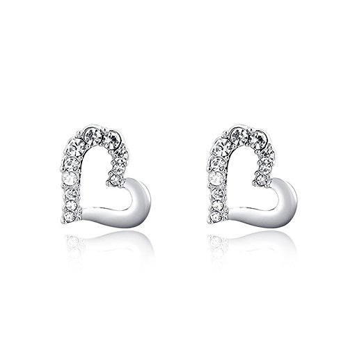 925 sliver en forme de coeur boucles d'oreilles...