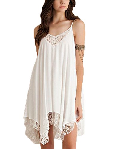 Little Sorrel Femme sexy irrégulier col v dentelle bretelles sleepwear nuisette longue rode de nuit 4841041215895 (4841041215895)