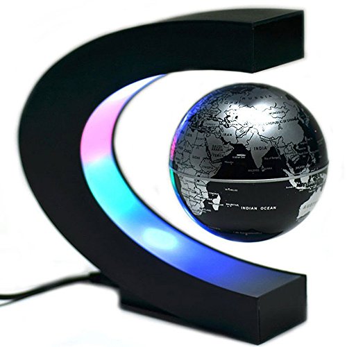 PTCM C Forme Levitation flottant Globe Rotating magnétique Carte du monde coloré lampe LED cadeau décoration, Globe flottant avec des lumières LED (Noir) 4866838539169 Générique PTCM C Forme Levitation flottant Globe Rotating magnétique Carte du monde coloré lampe LED cadeau décoration, Globe flottant avec des lumières LED (Noir) 4866838539169 Générique