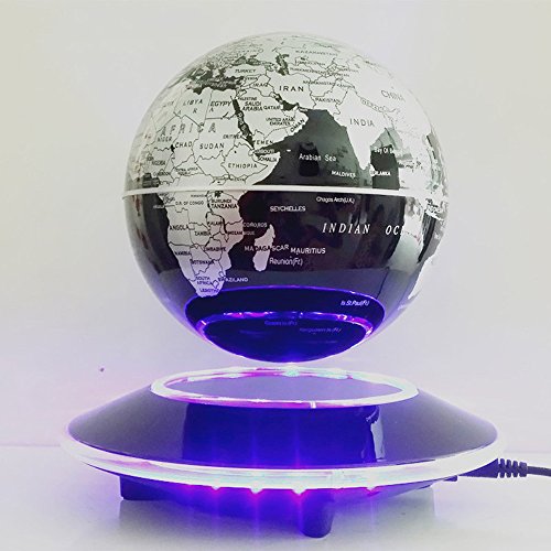 PTCM Magnetic levitation flottant globe avec led lights bureau décoration business cadeau vitrine décoration de lévitation magnétique électronique de 6 pouces (noir) code EAN 4866838544705 