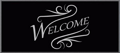 Bavaria Home Style Collection Chemin de Chemin De Couloir - Tapis de cuisine - Welcome - Noir - universel - Cuisine - Chemin de - déco Tapis pour cuisine, couloir, salon et Bar - Chemin de la Star dans votre Appartement - staunen être vos invités - Lavable - Cuisine Déco Modèle - 67 x 150 cm code EAN 4872383111545 
