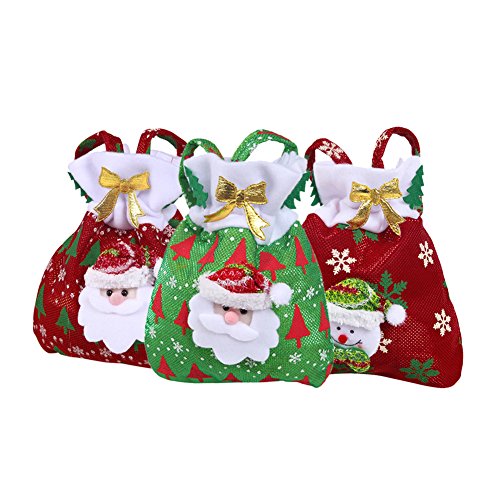 3pc sac à main noël père bonbon cadeau christma...