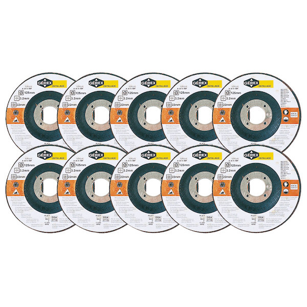 LOT DE 10 DISQUES MÉTAUX Ø 125 MM