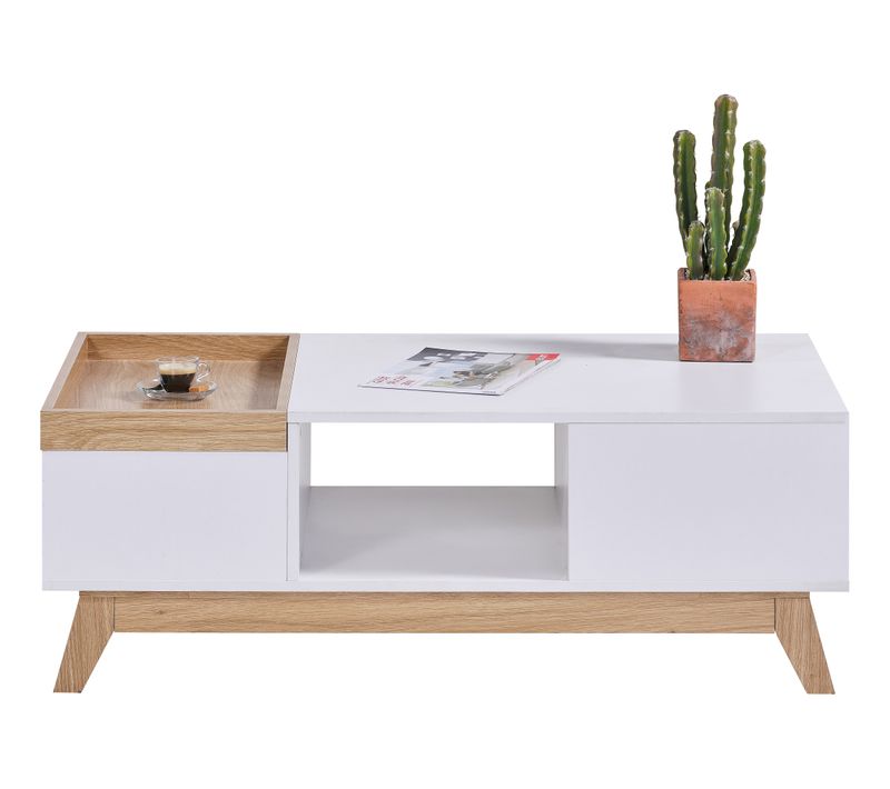  Table basse scandinave CLEO blanc/imitation chêne code EAN 4894223213608 