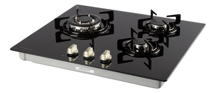 SIGNATURE Table gaz STG3VN 3 foyers Noir