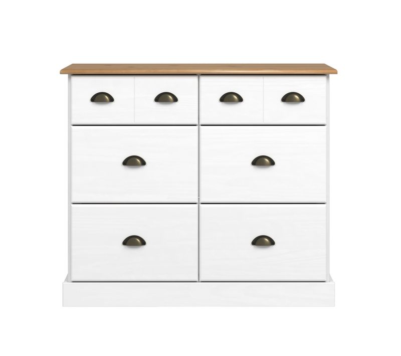  Range-tout 6 tiroirs STANFORD blanc et pin massif code EAN 4894223235464 