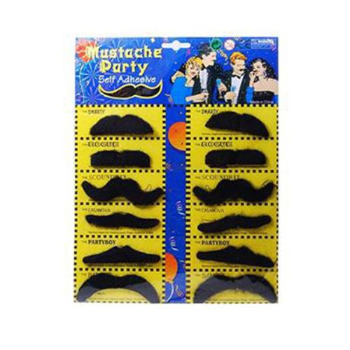 Lot de 12 Fausses Moustaches Amusantes de Taill...