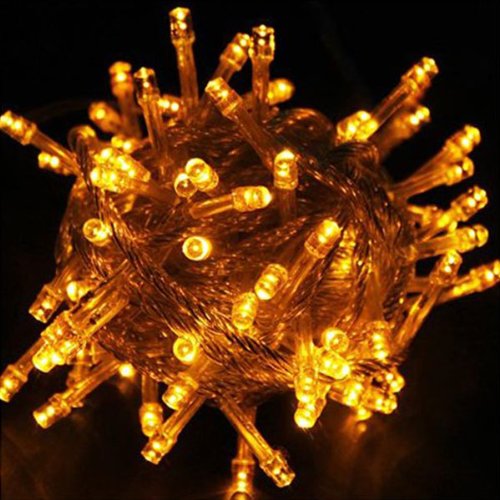 Guirlande Décorative 10 M 100 LED Lumières Jaun...