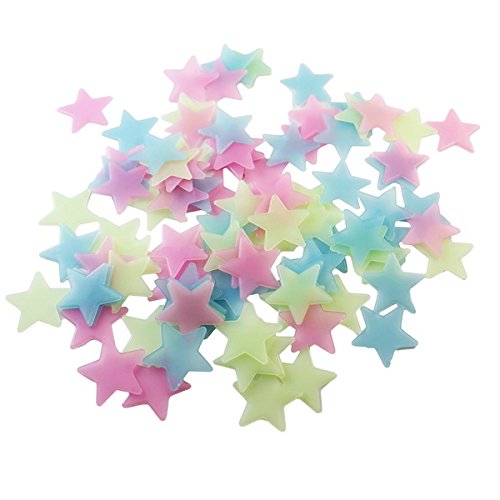 BestOfferBuy 3cm coloré etoiles brillent dans le noir autocollants fluorescent muraux pvc code EAN 4894423045993 
