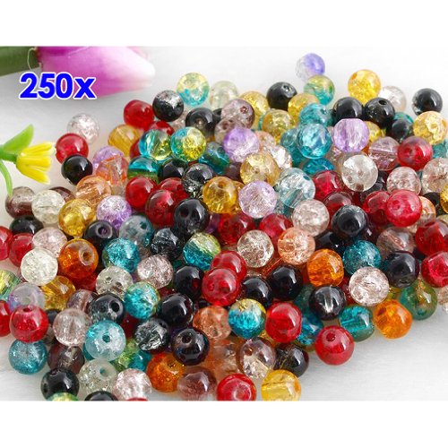 250x 6mm perles ronde cristal perle en vrac tri...