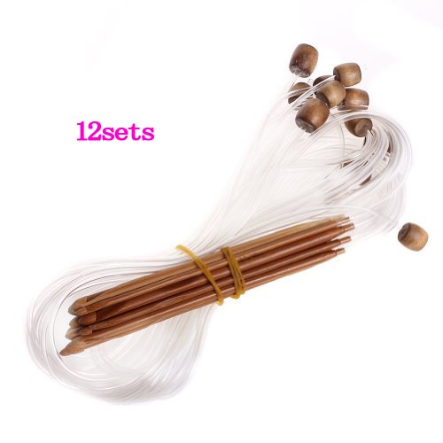 12 tailles aiguilles š€ crochet en bambou carbo...