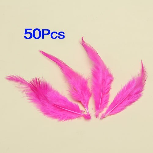 SODIAL (R)50pcs Plumes de Coq Teintes 3-4 pouce...