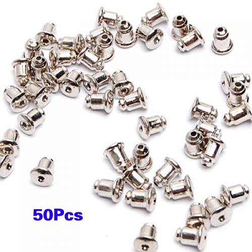 50 pcs fermoirs de boucles d'oreilles d'argent ...