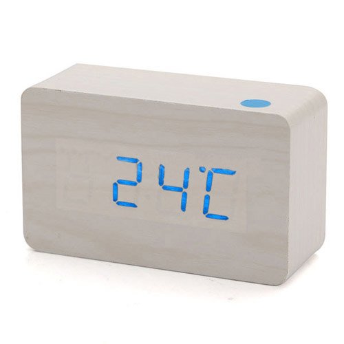 Oderne bois bois numerique usb led bleue reveil...