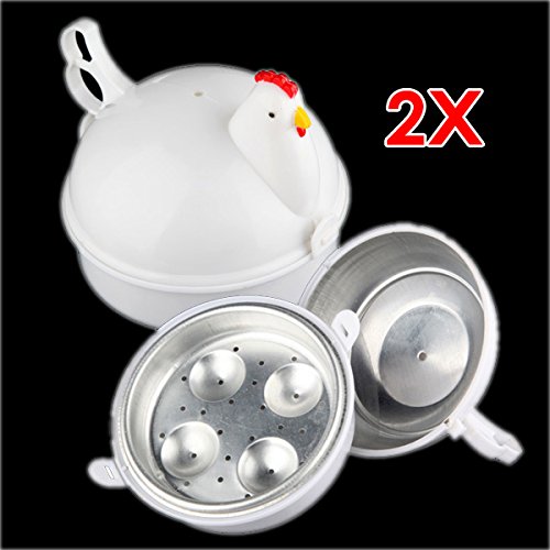 SODIAL(R) Lastic chicken micro-ondes chaudiere 4 oeufs steamer braconnier chaudiere outil cuisiniere cuisine code EAN 4894462134801 