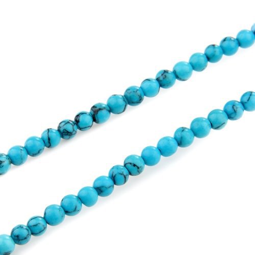 SODIAL (R)Fil Perles en Turquoise Bleu Pierre M...
