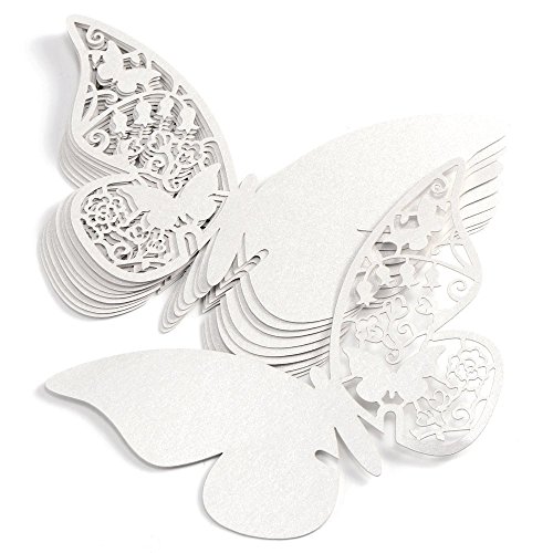 Carte nom marque-place papillon verre x10 maria...