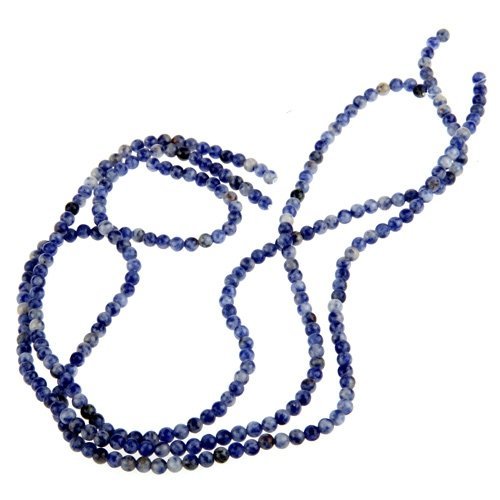 SODIAL (R)3X Enfilade Perle en Lapis lazuli Pie...