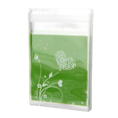 100pcs sachet pochette sac vert coeur de bonbon...