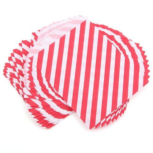25pcs sachet pochette sac en papier rouge de bonbons biscuits cadeaux 4894462260784 SODIAL(R)