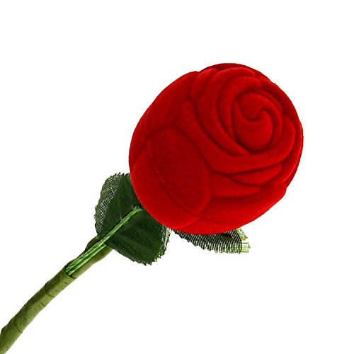 Case boite pour anneau forme de rose rouge cade...