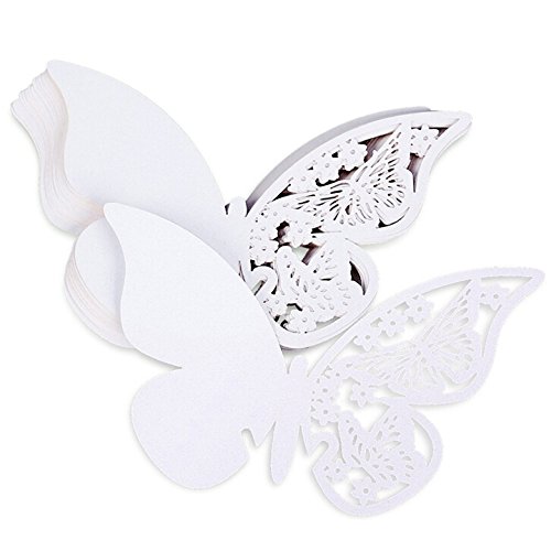 50pcs carte nom marque place papillon en papier...