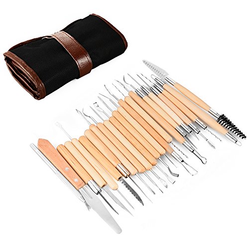 22pcs outils d'artisanat de poterie avec sac po...