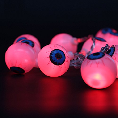 Xcellent Global Guirlande lumineuse pour halloween de 2,20 m et 20 leds en forme de globes oculaires, fonctionne à pile, pour la décoration d'intérieur ld116 code EAN 4894479718933 