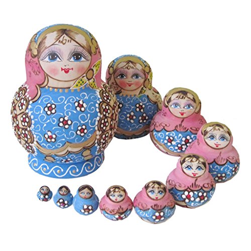 VLUNT-Matryoshka Russes en bois-Poupée et Mini-Poupée - 10 pièces code EAN 4894511181367 