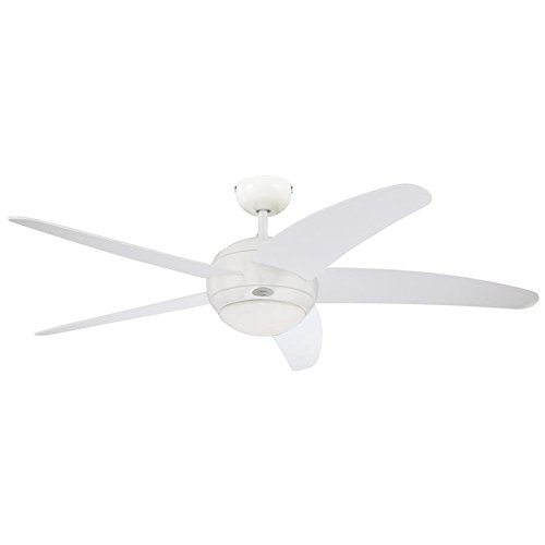 Westinghouse Lighting 7214040 bendan ventilateur de plafond 5 pales avec lampe et télécommande incluses blanc 132 cm code EAN 4895105608833 