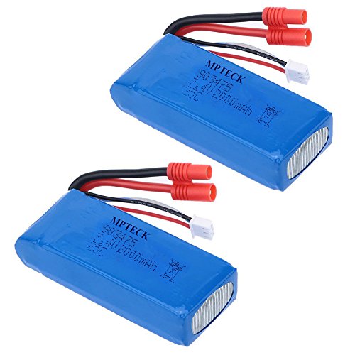 Mondpalast MPTECK @ 2x Rechargeable Batterie de Lipo 7,4 V 2000mAh pour hélicoptère RC quadcopter Syma X8C X8W X8G Drone code EAN 4895179929469 