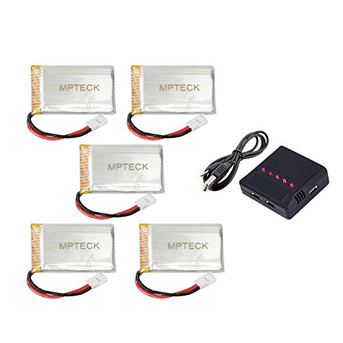 MPTECK @ 5x Rechargeable Batterie de Lipo 3.7V ...
