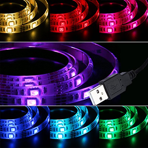 1m 5v usb ruban à led rgb / rvb bande strip fle...
