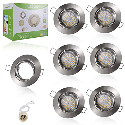Lot de 6 spots encastrables gu10 led 4w lumière...