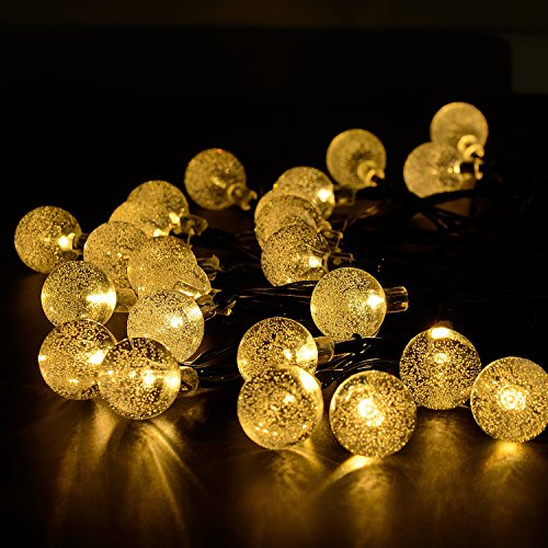 Guirlande lumineuse solaire, globe ball 30 led ...
