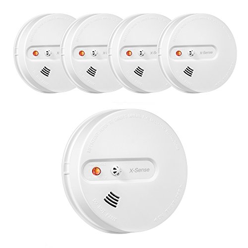 Lot de 5 détecteur de fumée et de chaleur 2-en-...