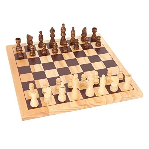 Jeu de société en bois - 2 en 1 échecs et dames