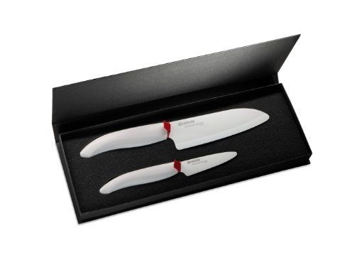 Kyocera Kyocof-wh wh petit couteau d'office manche ergonomique blanc / lame céramique blanc 7,5 cm fk-075-wh wh + santoku code EAN 4960664634026 