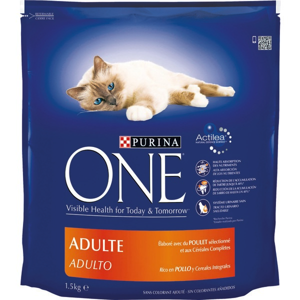 one CROQUETTES POUR CHAT AU POULET PURINA ONE code EAN 5000161021703 